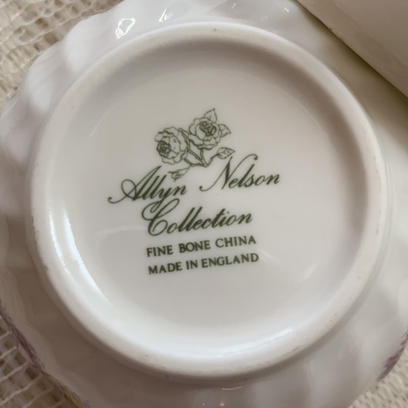 VINTAGE ALLYN NELSON COLLECTION FINE BONE CHINA-ENGLAND CREAMER/OPEN SUGAR 2pcs - Picture 4 of 9